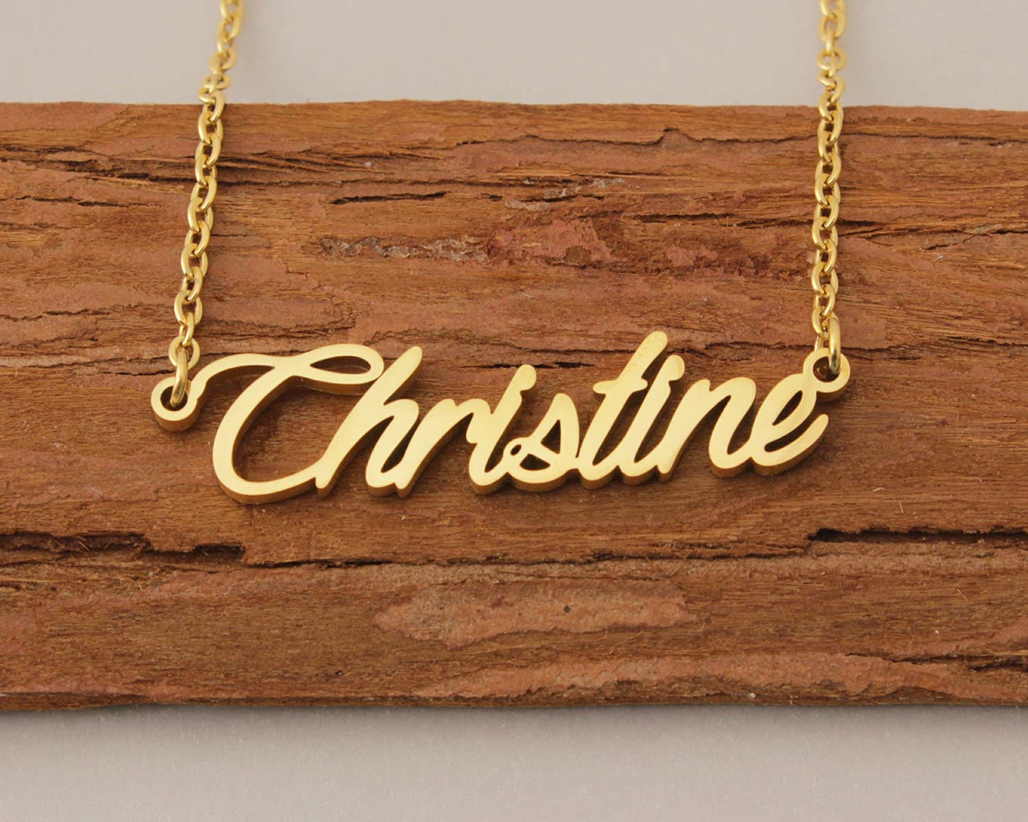 Namenskette, Benutzerdefinierte Christine Gold Halskette, Zierliche Cursive Your Name Freundin Abschluss Geschenk Halskette Für Mädchen von Xiaohand