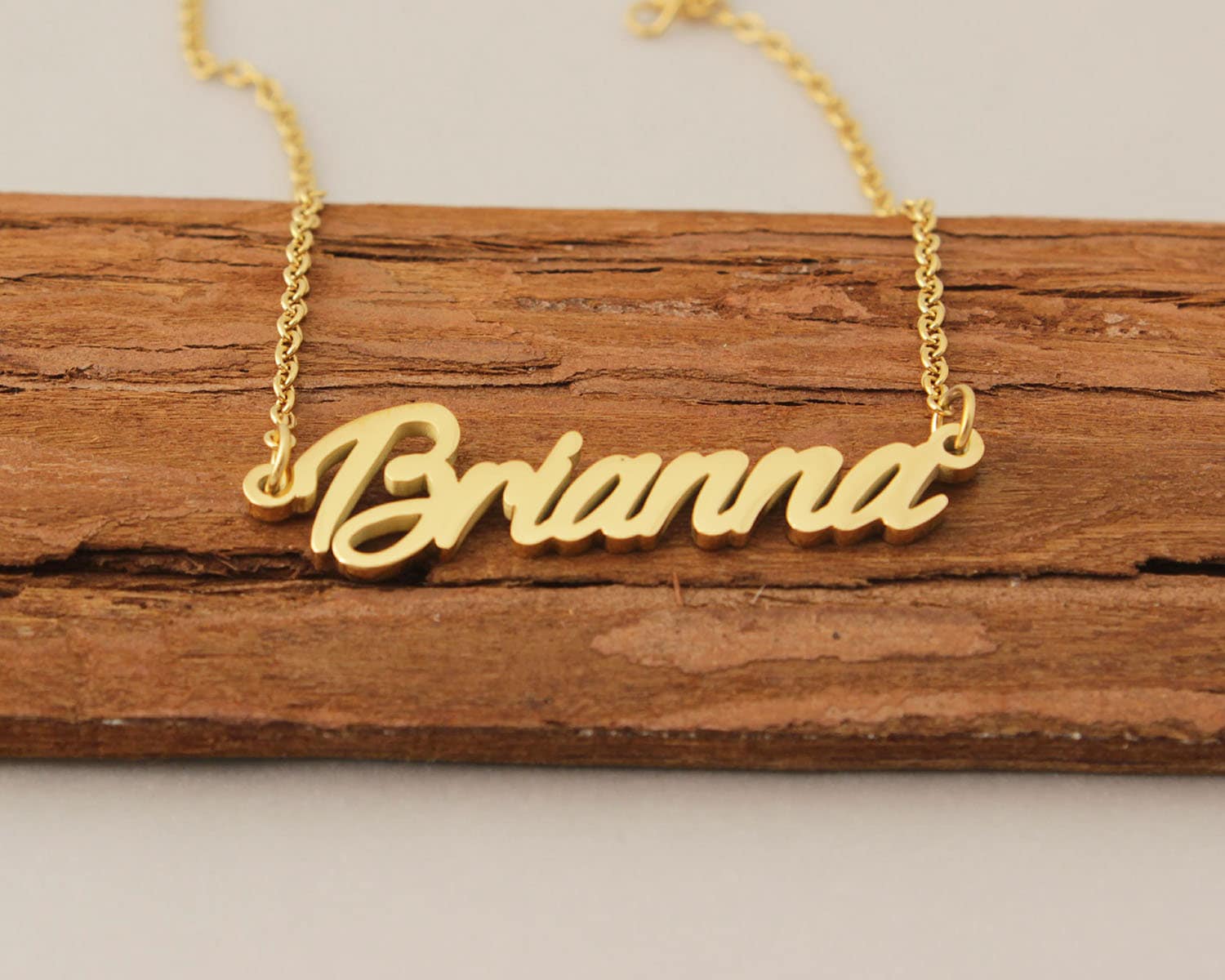 Namenskette, Brianna Namenskette Gold, Gravierte Halskette, Personalisiertes Weihnachtsgeschenk Für Tochter von Xiaohand