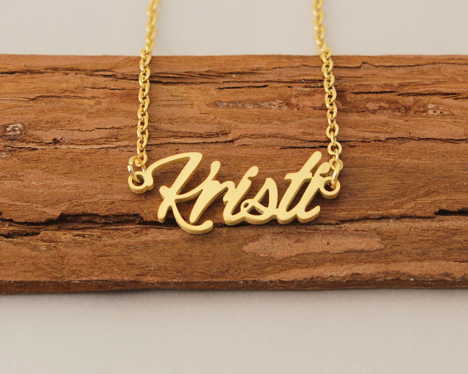 Namenskette, Kristi Gold Roségold Halskette Mit Namen, Personalisierte Vergoldete Für Sie von Xiaohand