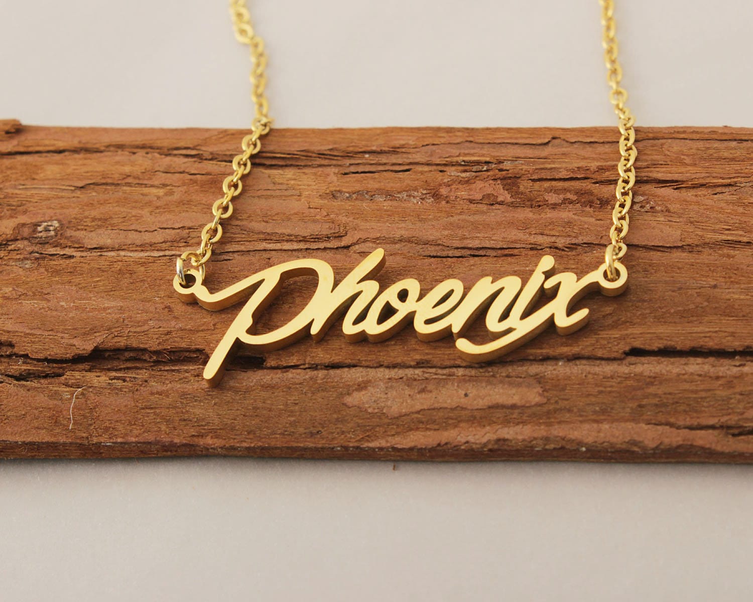 Namenskette, Personalisierte Phoenix Namenskette Halskette, Minimalist Halskette Mode Weihnachten Geschenk Für Sie von Xiaohand
