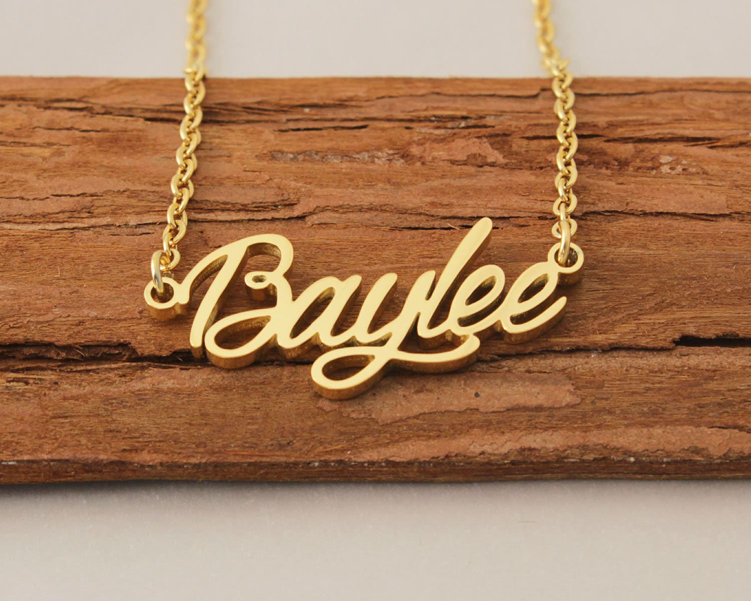 Namenskette, Zierliche Goldkette, Halsketten Für Frauen, Personalisiertes Namensschild Halskette Geburtstagsgeschenk Baylee von Xiaohand