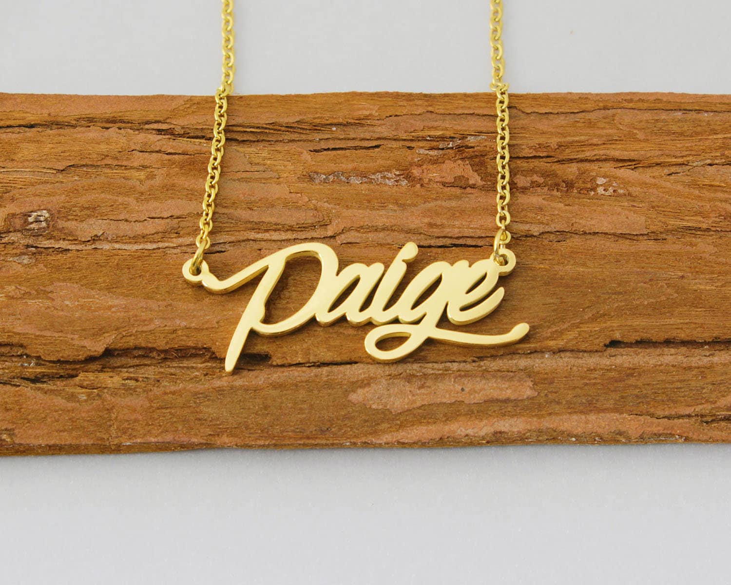 Namenskette, Zierliche Halskette, Freundschaftskette Für Sie, Personalisierte Paige Halskette Name Gold Hochzeitsgeschenk von Xiaohand