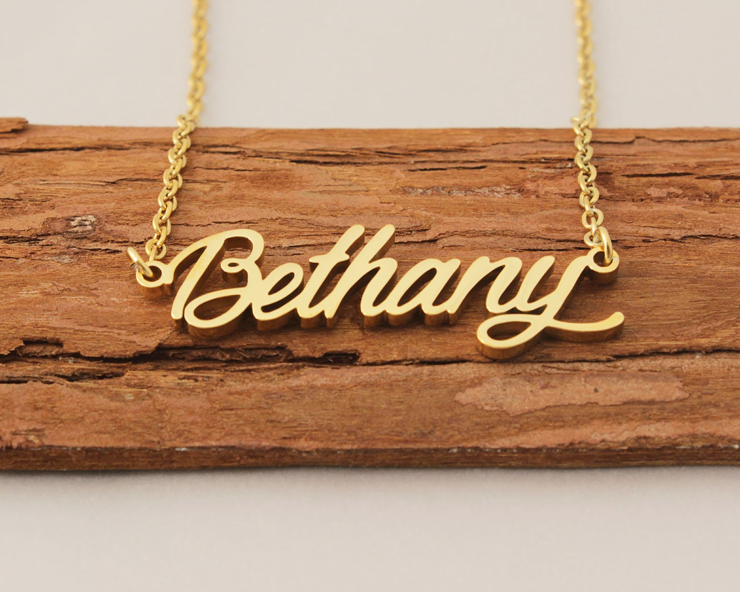 Personalisierte Halskette, Namenskette, Name Auf Kleine Namenskette Halskette Weihnachtsgeschenk Für Bethany von Xiaohand