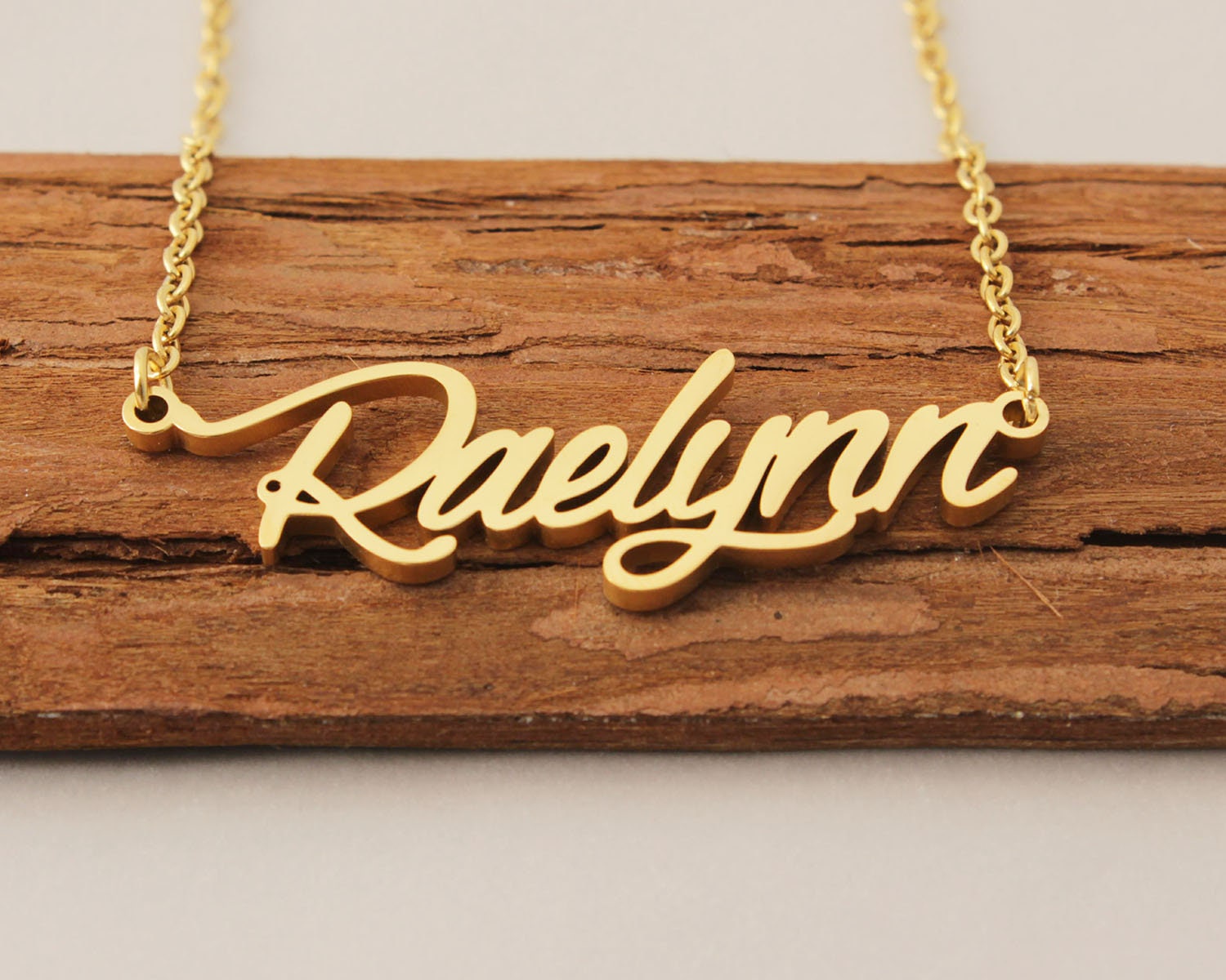 Personalisierte Namenskette, Buchstaben Halskette, Paar Vergoldete Halskette Hochzeitsgeschenk Für Raelynn von Xiaohand