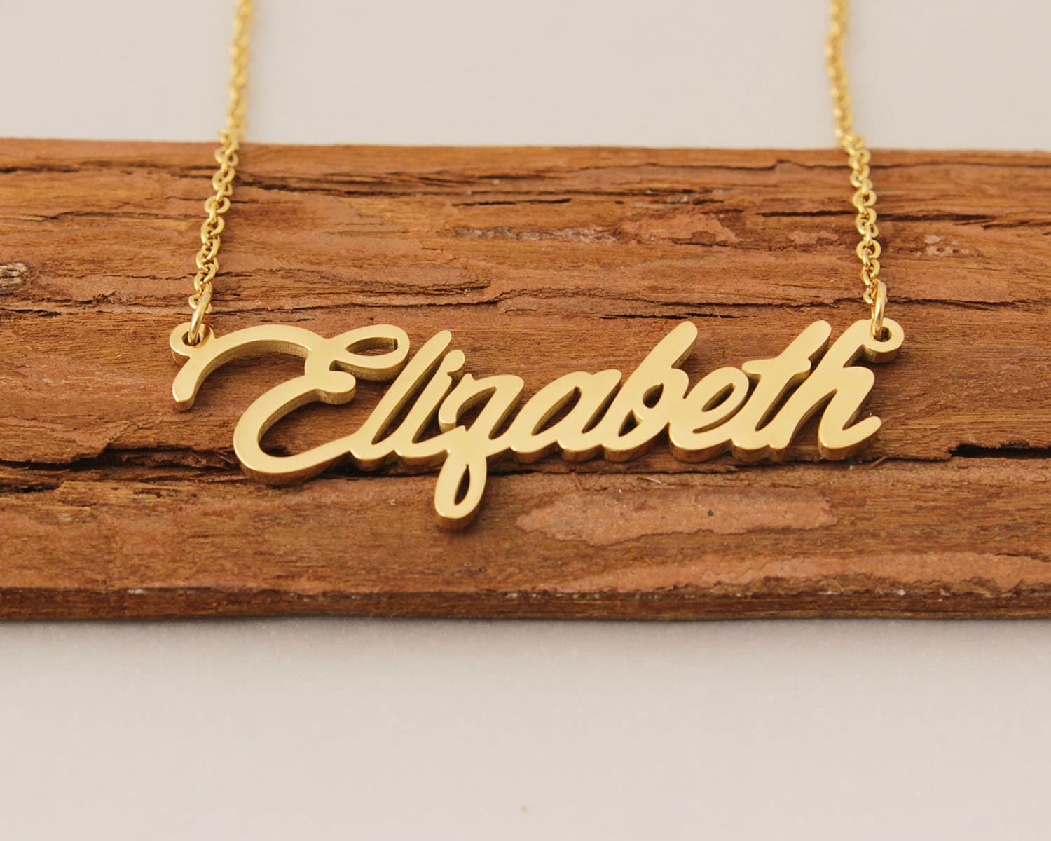 Personalisierte Namenskette, Elizabeth Namensschild Halskette, Halskette Mit Namen, Personalisierte Weihnachtsgeschenk Für Frauen Grils von Xiaohand