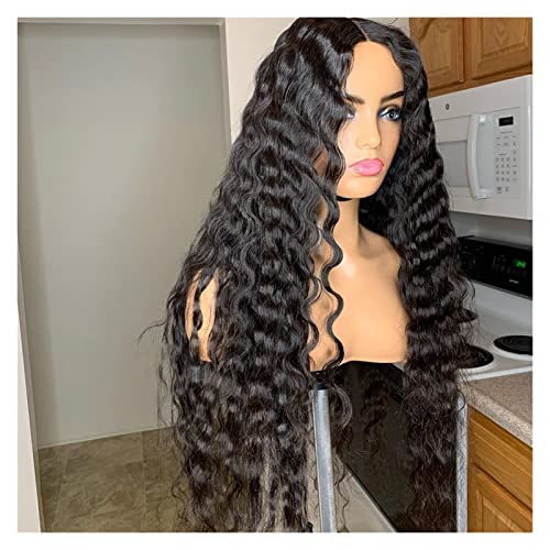 Xiaoheshop Damenperücken Haarersatz Perücken Bouncy Courly Lace Front Perücke for Frauen Lange Mittelteil Natürliche Haaransicht Synthetische Haarperücken Perücke für Mode von Xiaoheshop