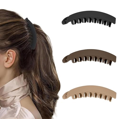 Xiaohui887 Bananen-Haarspangen für Damen, 13 cm, große Kralle, Bananen-Clips für dickes Haar, niedliches Zubehör, 3 Stück von Xiaohui887