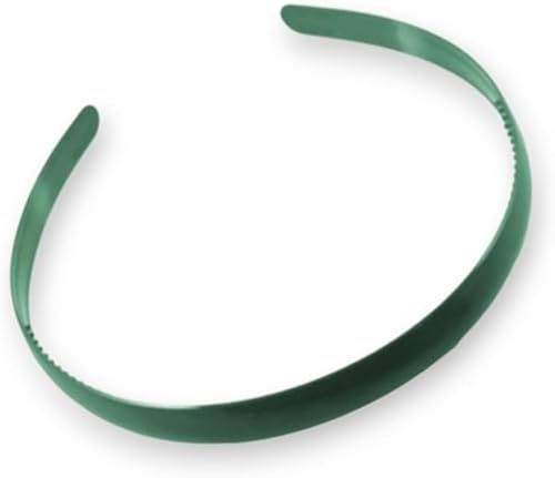 Xiaohui887 Dünner einfarbiger Kunststoff-Haarreif mit Zähnen, 1,2 cm, Grün von Xiaohui887