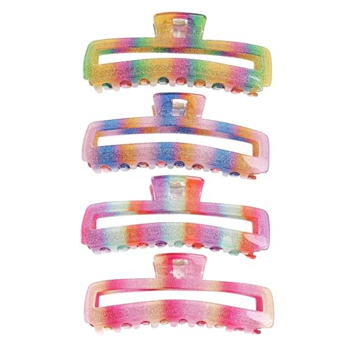 Xiaohui887 Haarspange, rechteckiges Design für Frauen und Mädchen, rutschfeste französische Haarklammern, starker Halt, Haarklammern, 4 Stück von Xiaohui887