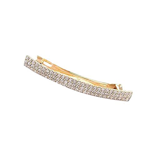 Atemberaubende 2 x goldene Strass-Haarspangen – elegante französische Haarspangen mit automatischem Pferdeschwanzhalter – funkelnde Haarspange für Frauen – für Büro und Alltag – kleine Größe von Xiaojikuaipao