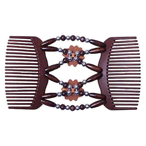 Beauty Bow Doppel-Haarkämme für Damen, stilvolle und dehnbare Haar-Accessoires, ideal für Partys und den täglichen Gebrauch, Hellbraun von Xiaojikuaipao