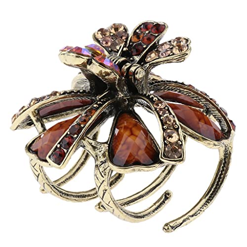 Elegance and Glamour Meet in Fashion Crystal Strass Haarklammer für Frauen - Vintage Design Halt - Perfektes Haar-Accessoire für Hochzeit, Party, Abschlussball - Champagner von Xiaojikuaipao