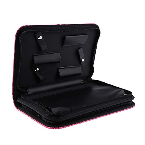 Friseurscheren-Etui, Gewichts-Ledertasche mit schickem Druck, kompakt und stylischer Friseur-Werkzeughalter, Friseursalon- und Haustiergeschäft, Styling-Organizer, Rosa von Xiaojikuaipao
