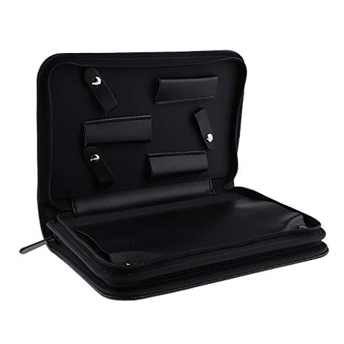 Friseurscheren-Etui, Gewichts-Ledertasche mit schickem Druck, kompakt und stylischer Friseur-Werkzeughalter, Friseursalon- und Haustiergeschäft, Styling-Organizer, Schwarz Friseurscheren-Etui, Gewichts-Ledertasche mit schickem Druck, kompakt und stylischer Friseur-Werkzeughalter, Friseursalon- und Haustiergeschäft, Styling-Organizer, Schwarz von Xiaojikuaipao