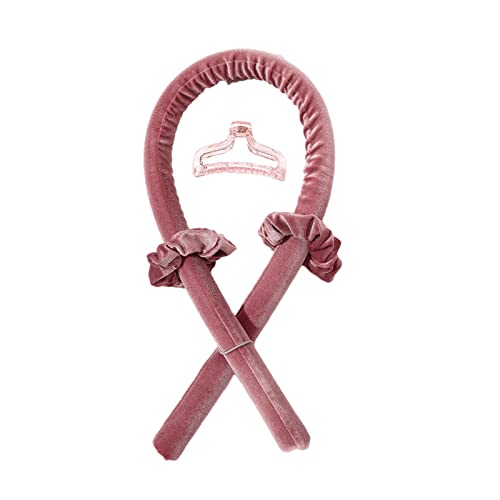 Heatless Curling Rod Headband Foam Iron Curler Ribbon Set, Silk Hair Rollers for Long Hair, No Heat Soft Curls, Portable DIY Tools for Women Girls - Great - Pink von Xiaojikuaipao