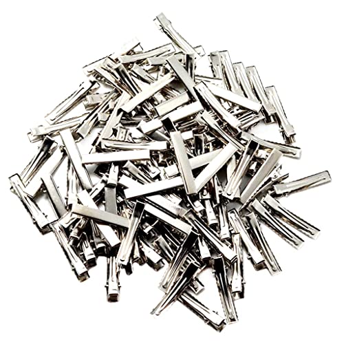 Krokodilklemmen aus Metall, silberfarben, Haar-Accessoires, Haarschleifen, Zahn-Design für dickes oder dünnes Haar, Bastelbedarf für Styling-Kunst, 4 cm, 100 Stück von Xiaojikuaipao