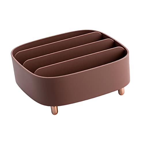 Make-up-Organizer mit 4 Fächern, Schreibtisch-Organizer für Mädchen und Frauen, Geschenk – PP, schlankes Design, spart Platz auf dem Schminktisch, Acryl-Kosmetik-Organizer – Russet Red von Xiaojikuaipao