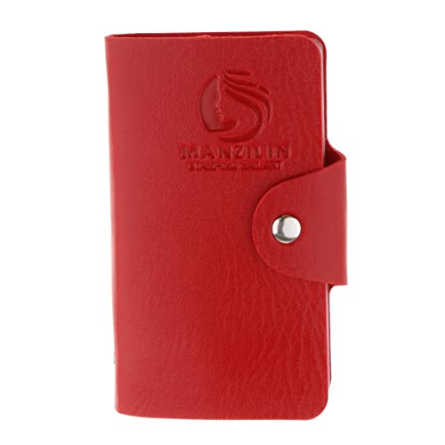 Nagelkunst-Stempelplatten-Halter, Organizer, schlanke PU-Leder-Box mit 24 Fächern, modisches Design für Nagelbild-Stempelplatten – für Nagelstudio-Profis und – Rot von Xiaojikuaipao