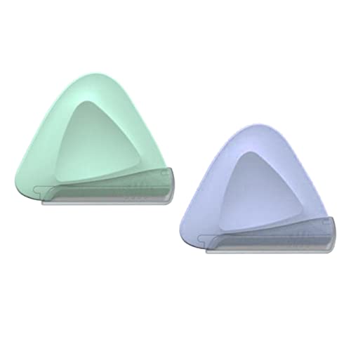 Triangle Augenbrauen-Trimmer, 2er-Pack, Gewicht, Edelstahl, Rasierer-Set für Männer und Frauen, perfekt für die Gesichtspflege, tragbare Rasur mit ive-Abdeckung, lila grün von Xiaojikuaipao