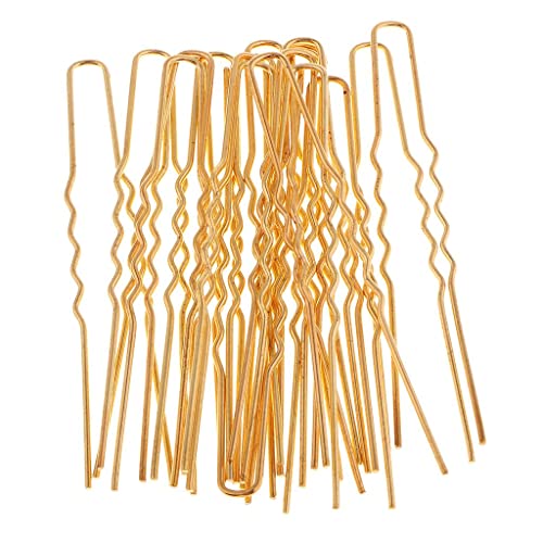 U-förmige Haarnadeln für Frauen – Metall-Haarspangen für Styling-Werkzeuge, Braut-Haar-Accessoires und Friseursalon – Gewicht & wiederverwendbare Haarnadeln – Schmuck – goldfarben, 20 Stück von Xiaojikuaipao