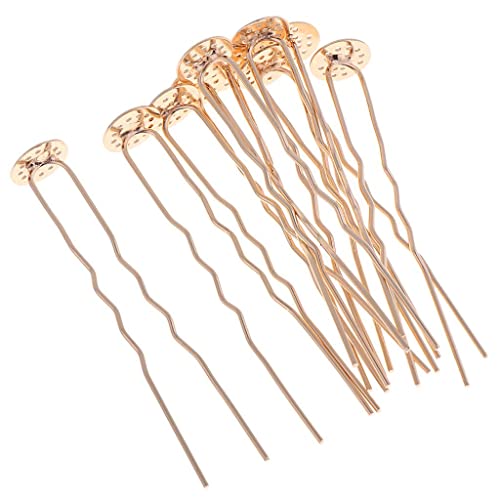 U-förmige Haarspangen, Wellen-Haarnadeln für Frauen, Gewichts-Metall-Haarstyling-Werkzeuge – für Brautfrisuren, Dutt-Haarnadeln und langes Haar-Accessoire – Gold, 10 Stück von Xiaojikuaipao