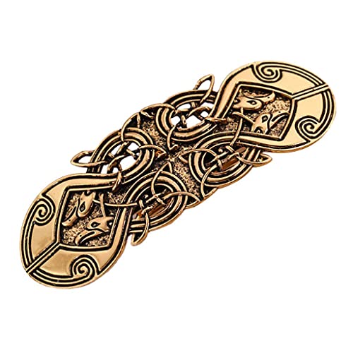 Vintage Wikinger Haarnadeln Lucky Totem Haarspangen für Frauen und Mädchen | Keltisches Design Haarspangen mit Retro Stil | 1 Stück Metall Haarspange für Hochzeit, Party, wie beschrieben, Golden von Xiaojikuaipao