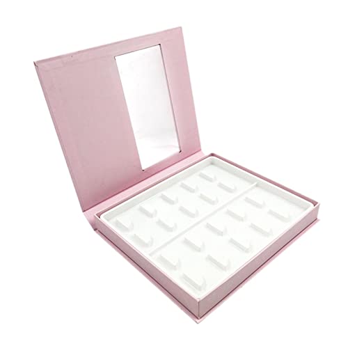 Wimpernbuch-Organizer, transparentes Fenster, tragbare Make-up-Displaybox für Frauen und Mädchen, Reisen, falsche Wimpernstreifenhalter, 10 Paar, Lahses Behälterpapier – weißes Tablett, Rosa von Xiaojikuaipao
