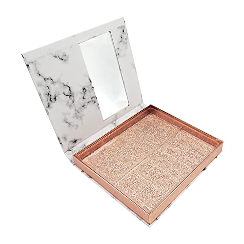 Wimpernbuch-Organizer, transparentes Fenster, tragbare Make-up-Displaybox für Frauen und Mädchen, Reisen, falsche Wimpernstreifenhalter, 10 Paar, Lahses Container Papier – transparente Ablage, Marmor von Xiaojikuaipao