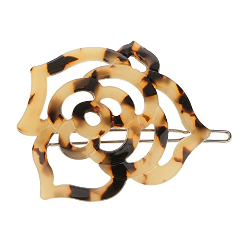 Xiaojikuaipao Boho-Stil Frauen Leopard Kreis Blume Haarspange Haarschmuck - Hohl Geometrisch Acryl Haarband für den täglichen Gebrauch - Elastisch - Leopardenmuster Rose von Xiaojikuaipao