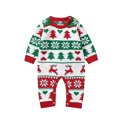 Xiaojiu Baby Strampler Weihnachten Weihnachtsoutfit Baby Weihnachten Kleidung Baby Jungen Weihnachtsoutfits Neugeborene My First Christmas Kleidung Weihnachtsoutfit Babykleidung 3-6 Monate von Xiaojiu