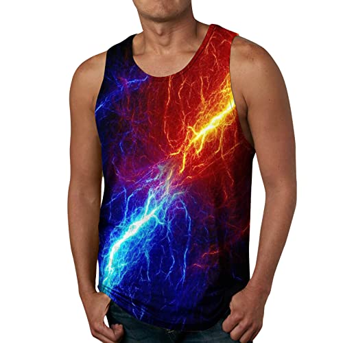 Xiaojiu Herren Workout Stringer Tanktops Tank Top Herren Schwarz Schnell Trocknendes Sportshirt T Shirts Herren Shirts Herren Sweatshirt Herren Blau Herren Sweat Shirt Rot 3XL von Xiaojiu