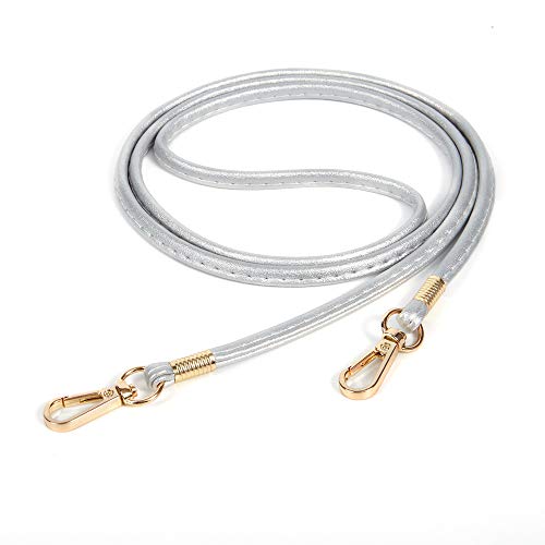 Crossbody Taschenkette Geldbörsen Kette Riemen Ersatzkette Dünner Weicher PU Leder für kleine Tasche,börse,Clutch,Handyhülle (Silber - Gold) von Xiazw