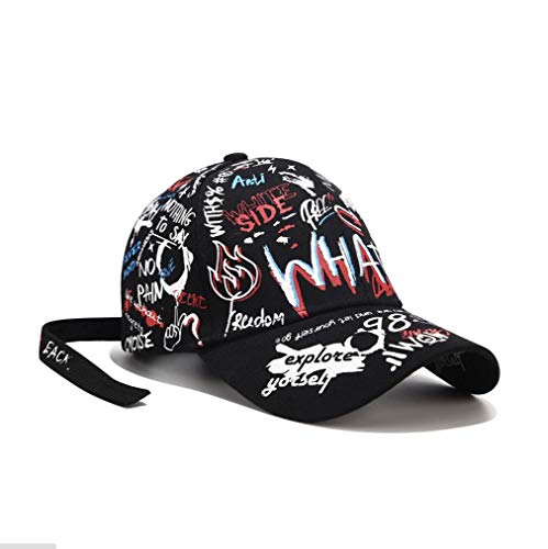 XibeiTrade Graffiti-Baseballkappe, modisch, Persönlichkeit, Hiphop, Straßentrend, Schwarz (B), MEDIUM von XibeiTrade
