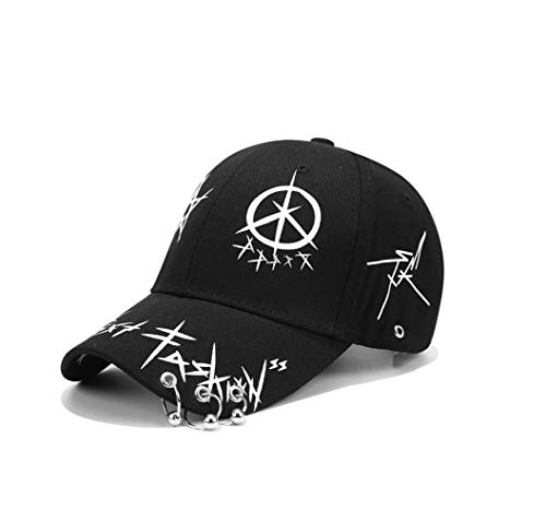 XibeiTrade Unisex Graffiti Baseball Cap Hiphop Schwarz Weiß Hut Mode für Männer Frauen von XibeiTrade