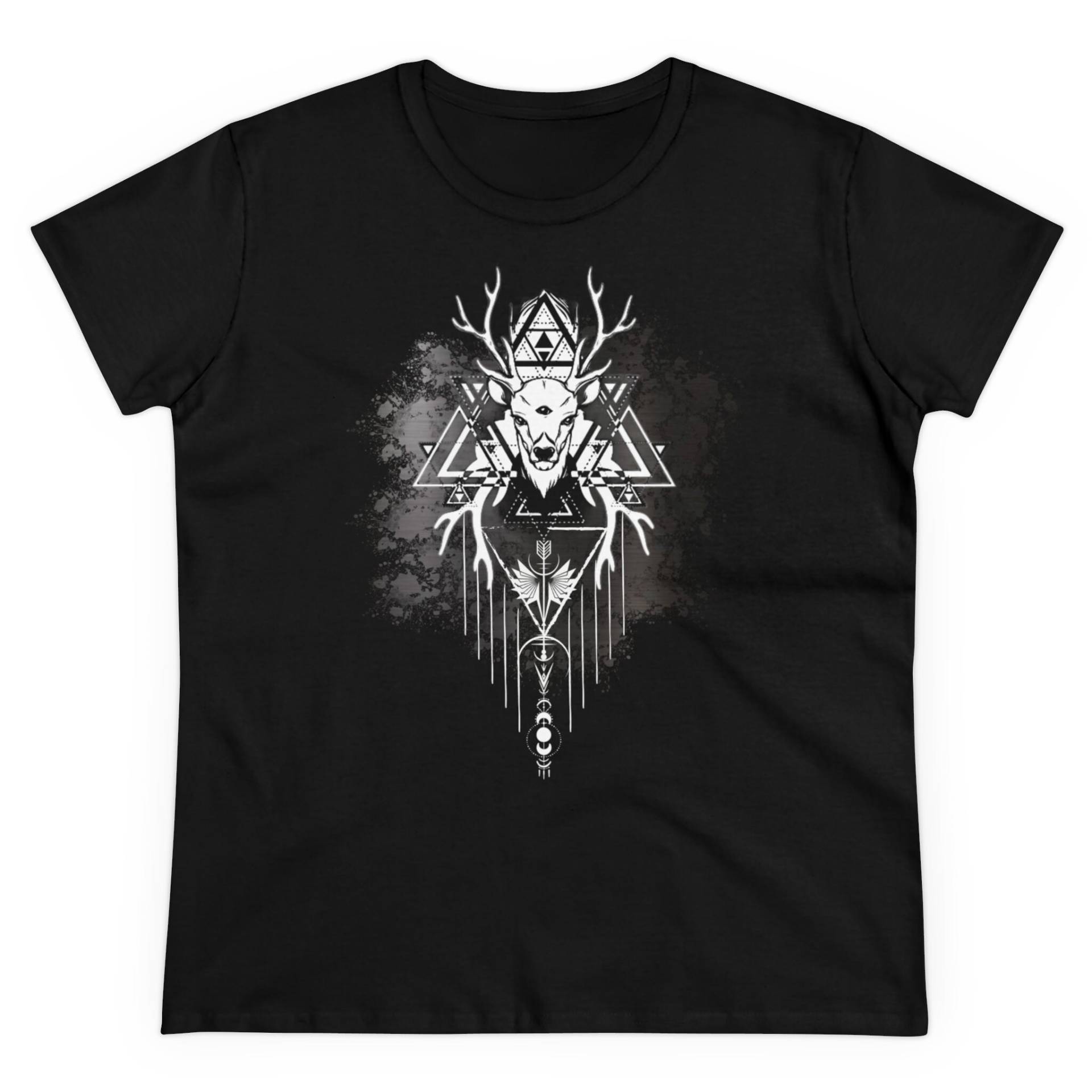 T-Shirt Damen Hirsch 3 Augen/Geometrie Farbklecks Pfeil Mond Geschenk von XidusDesigns