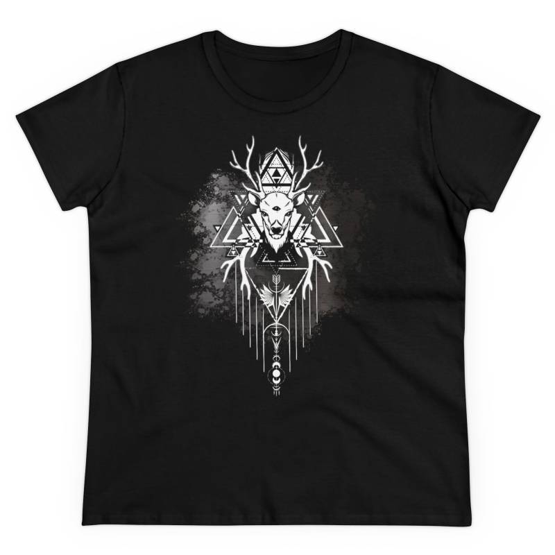 T-Shirt Damen Hirsch 3 Augen/Geometrie Farbklecks Pfeil Mond Geschenk T-Shirt Damen Hirsch 3 Augen/Geometrie Farbklecks Pfeil Mond Geschenk von XidusDesigns