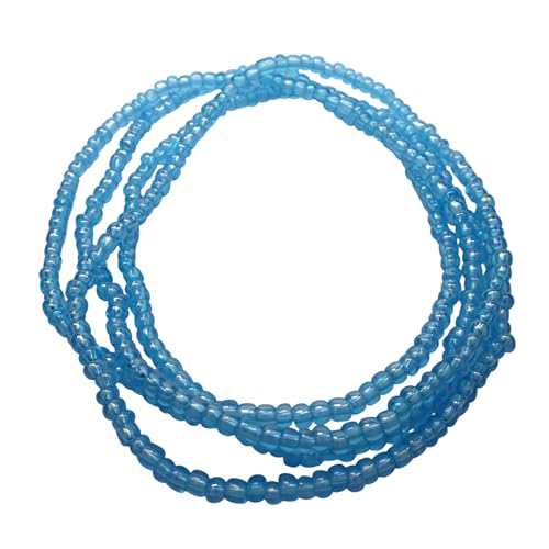 Boho Armband Halskette Fußkettchen Taillenband in vielen Farben elastisch für Damen und Mädchen (Hellblau) von XieXie