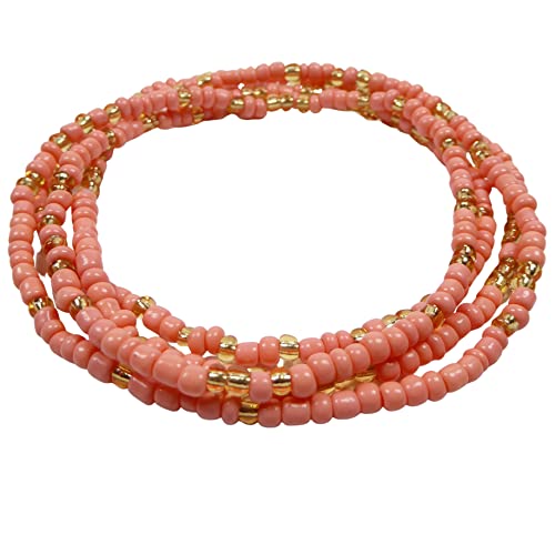 Boho Armband Halskette Fußkettchen in vielen Farben elastisch für Damen und Mädchen (Apricot) von XieXie