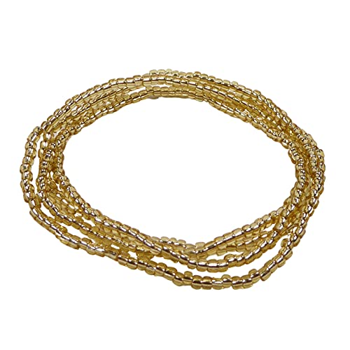 Boho Armband Halskette Fußkettchen in vielen Farben elastisch für Damen und Mädchen (Gold) von XieXie