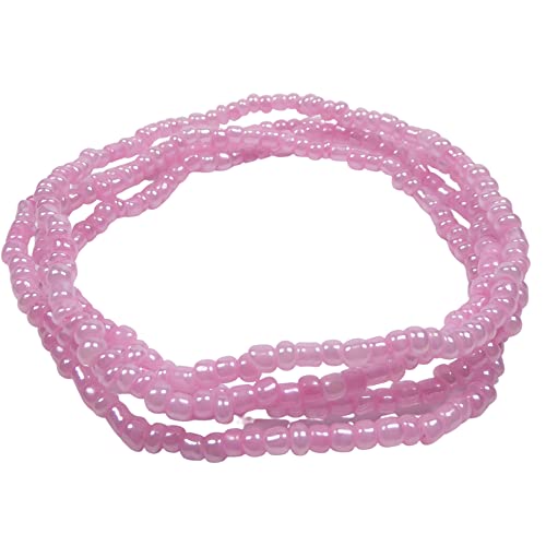 Boho Armband Halskette Fußkettchen in vielen Farben elastisch für Damen und Mädchen (Pink) von XieXie