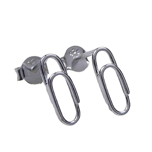 Büroklammer Ohrstecker Ohrringe aus 925 Sterling Silber für Damen und Mädchen von XieXie