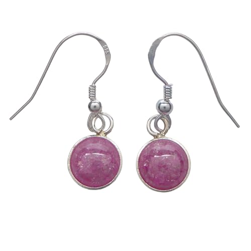 Eis Zirkonia Ohrringe - 925 Sterling Silber mit 8mm Cabochon, Hypoallergen (Rosa) von XieXie