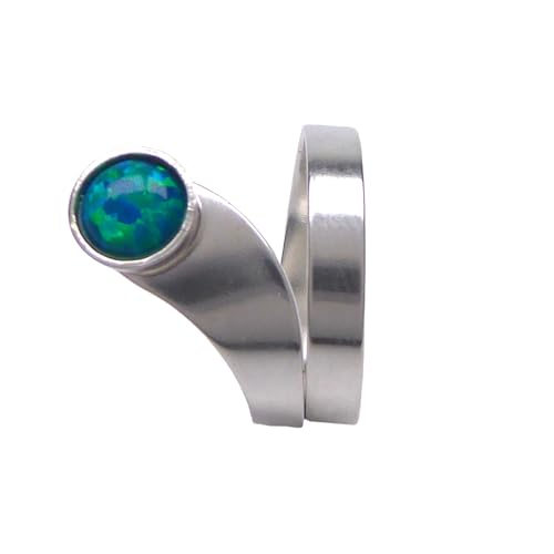 Lab grüner 6mm Opal Ring 925 Sterling Silber für Damen und Mädchen Die Größe ist verstellbar von XieXie