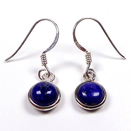 Lapislazuli Ohrringe 925 Sterling Silber 8mm für Damen und Mädchen von XieXie