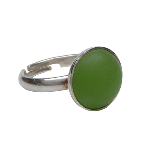 Mint grüner Seeglas Ring 925 Sterling Silber für Damen und Mädchen die Größe ist verstellbar von XieXie