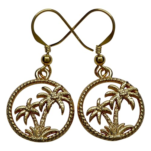 Ohrringe Kokospalme – Vergoldet aus Messing mit 925 Sterling Silber vergoldeten Ohrhaken – ca. 20 × 17 × 3 mm – Hypoallergen Ohrringe Kokospalme – Vergoldet aus Messing mit 925 Sterling Silber vergoldeten Ohrhaken – ca. 20 × 17 × 3 mm – Hypoallergen von XieXie