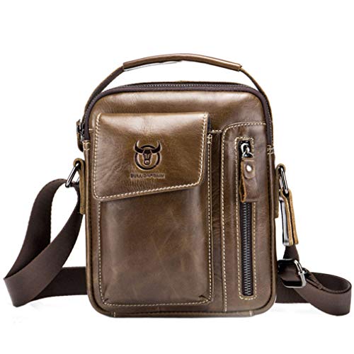 Xieben Business Leder Crossbody Reisetasche Schulter Umhängetasche für Herren Frauen Handyhalter Holster Travel Pack Bauchtasche Brieftasche Gürteltasche von Hebetag