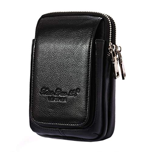 Xieben Vertikale Leder Hüfttasche Gürtel Holster Für Herren Frauen Clip Halter Outdoor Reise Camping Bauchtasche Abdeckung Beutel Geldbörse Gürteltasche Handy Case Schwarz von Xieben