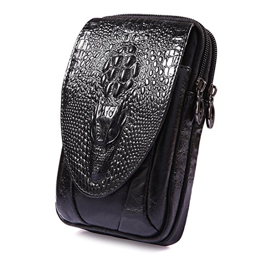 Xieben Vertikale Leder Gürteltasche Gürtel Holster für Herren Frauen Clip Halter Outdoor Reise Camping Abdeckung Beutel Geldbörse Handy Case Schwarz von Xieben