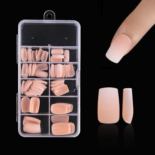 Press On Netural Solid Color Fake Nails Wiederverwendbares Maniküre Werkzeug Frauen von Xiedonse